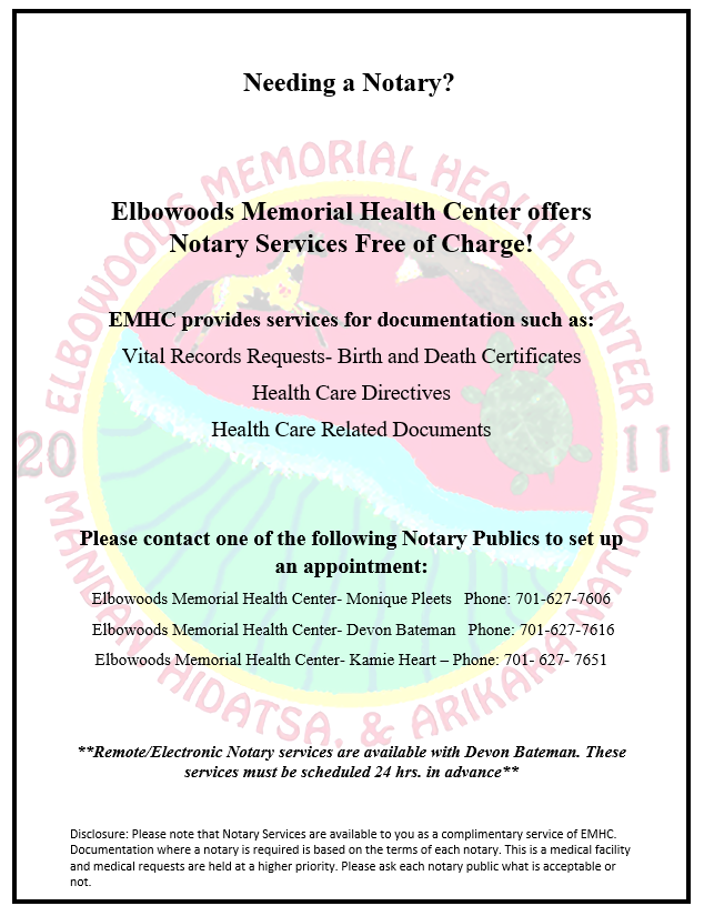 EMHC provides free notary services
